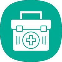 First Aid Kit Glyph Curve Icon vector