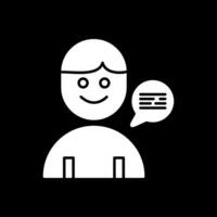 Customer Service Glyph Inverted Icon vector