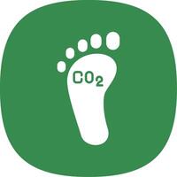 Carbon Footprint Glyph Curve Icon vector