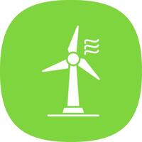 Wind Turbine Glyph Curve Icon vector