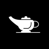 Arabian Magic Lamp Glyph Inverted Icon vector