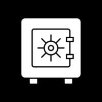 Safe Box Glyph Inverted Icon vector