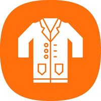 Lab Coat Glyph Curve Icon vector