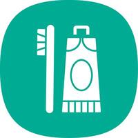 Toothpaste Glyph Curve Icon vector