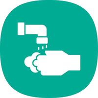 Washing Hands Glyph Curve Icon vector