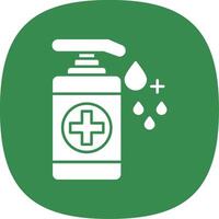 Hand Sanitizer Glyph Curve Icon vector