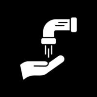 Wudhu Glyph Inverted Icon vector