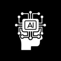 Artificial Intelligence Glyph Inverted Icon vector