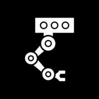 Industrial Robot Glyph Inverted Icon vector