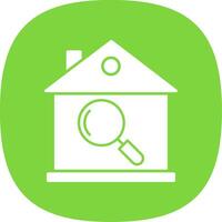 House Inspection Glyph Curve Icon vector