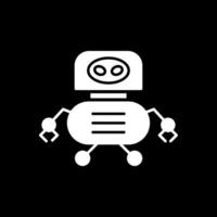 Toy Robotics Glyph Inverted Icon vector