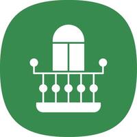 Balcony Glyph Curve Icon vector