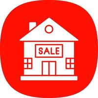 House for Sale Glyph Curve Icon vector