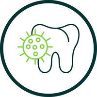 Bacteria Line Circle Icon vector