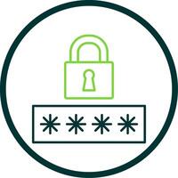 Password Line Circle Icon vector