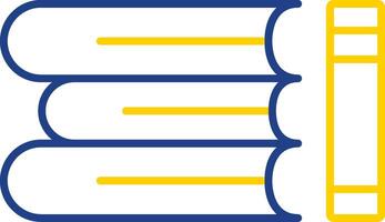 Book Stack Line Two Color Icon vector