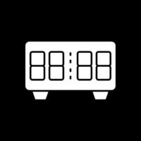 icono de glifo de reloj digital invertido vector