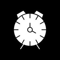 Alarm Clock Glyph Inverted Icon vector