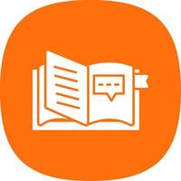 Open Book Glyph Curve Icon vector