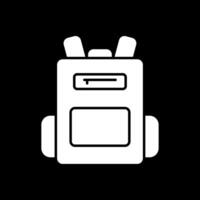 Backpack Glyph Inverted Icon vector
