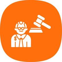 Judge Giving Order Glyph Curve Icon vector