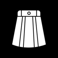 Long Skirt Glyph Inverted Icon vector