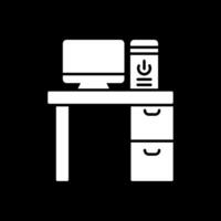 Table Glyph Inverted Icon vector