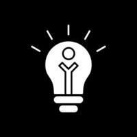 Light Bulb Glyph Inverted Icon vector