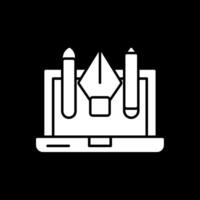 Graphic Design Glyph Inverted Icon vector