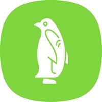 Penguin Glyph Curve Icon vector