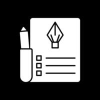 Tasks Glyph Inverted Icon vector