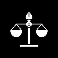 Justice Scale Glyph Inverted Icon vector