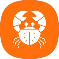 Crab Glyph Curve Icon vector