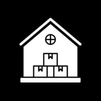 Warehouse Glyph Inverted Icon vector