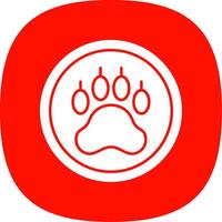Pawprint Glyph Curve Icon vector