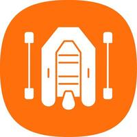 Raft Glyph Curve Icon vector