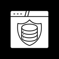 Data Protection Glyph Inverted Icon vector