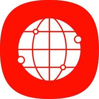 World Glyph Curve Icon vector