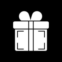 Gift Glyph Inverted Icon vector