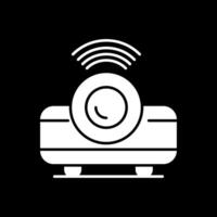 Movie Projector Glyph Inverted Icon vector