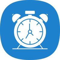 alarma reloj glifo curva icono vector