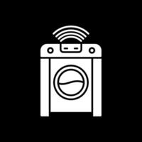 Smart Washing Machine Glyph Inverted Icon vector