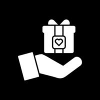 Gift Glyph Inverted Icon vector