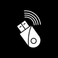 Usb Modem Glyph Inverted Icon vector