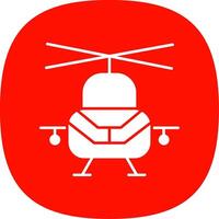 Military Helicopter Glyph Curve Icon vector