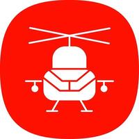 Military Helicopter Glyph Curve Icon vector