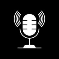 Microphone Glyph Inverted Icon vector