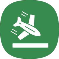 Plane Glyph Curve Icon vector