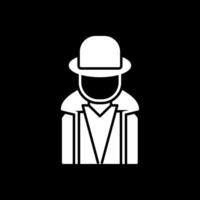 icono de glifo de hacker invertido vector