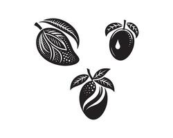 mango silhouette icon graphic logo design vector